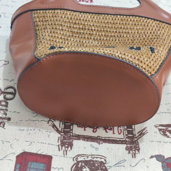 Marni Tropicalia Mini Tote Bag in Brown Leather & Woven Raffia - Picture 14 of 14